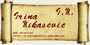 Irina Mikašević vizit kartica